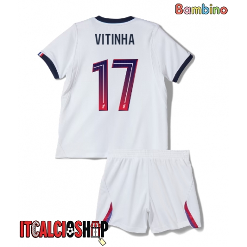 Paris Saint-Germain Vitinha #17 Seconda Maglia Bambino 2026-27 Manica Corta (+ Pantaloni corti)